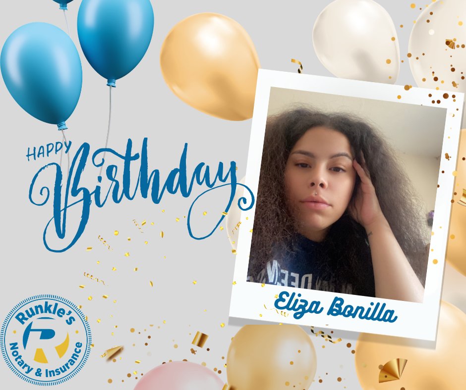 parunkles's tweet photo. Happy Birthday to Eliza Bonilla! 🎂🎉
Wishing you a very happy birthday! Enjoy this day because you deserve nothing less than the best. Here’s to another wonderful year!🎈🎉

#Runkle’s # Notary # TagAndTitle https://t.co/vsc5dp37ly