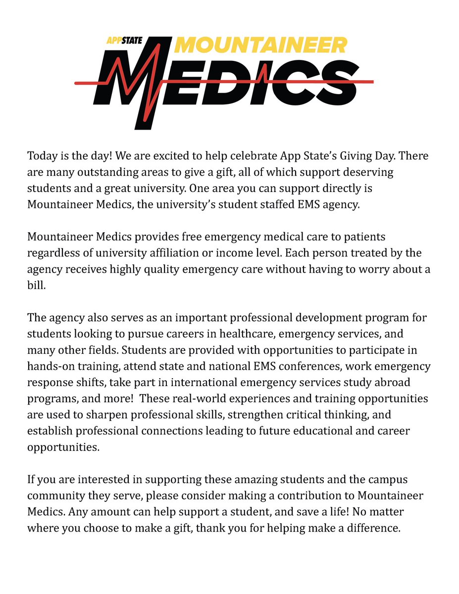 AppStateEMS's tweet photo. Today is the day! Help us make a positive impact on the future. 

https://t.co/L0qNXqs8L3 https://t.co/FMWPkCkoh1