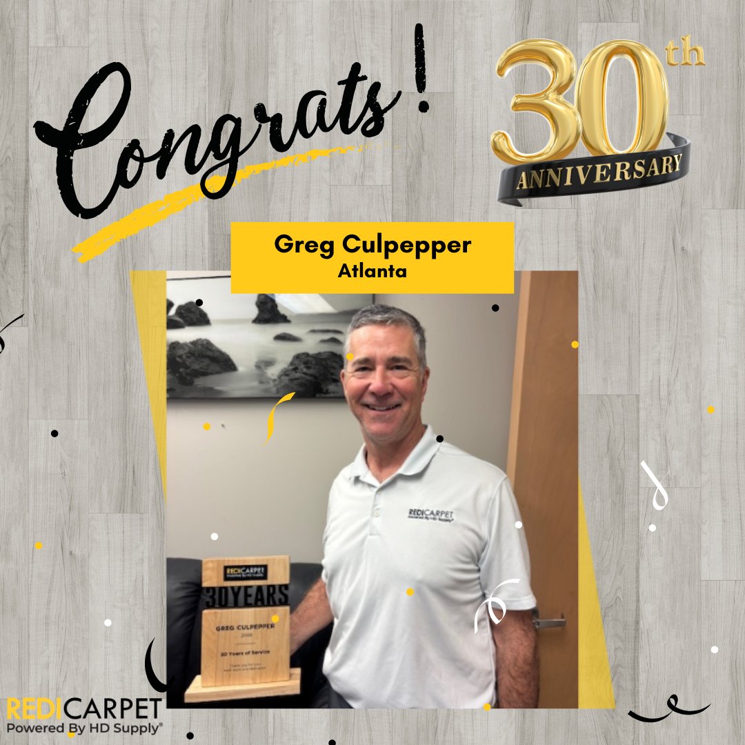 Congratulations to Luiz Tosta on 15 years and Greg Culpepper on 30 years with Redi Carpet! 🎉 Thank you both for your dedication, hard work, and the impact you’ve made on our team and customers over the years.
#RediCarpet #MultiFamily #WeAreRedi