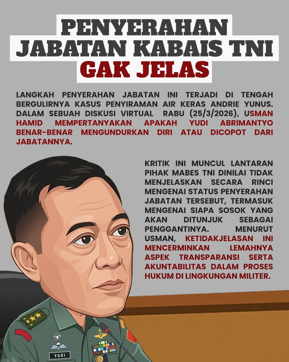 roblox87938's tweet image. Kasus Andrie Yunus menempatkan BAIS dalam perhatian publik, bersamaan dengan pergantian KABAIS. Akuntabilitas menjadi hal utama dalam menjaga integritas hukum
#kabais #bais #andrieyunus #usuttuntas #stopimpunity #tni Cortis Fuji PPPK