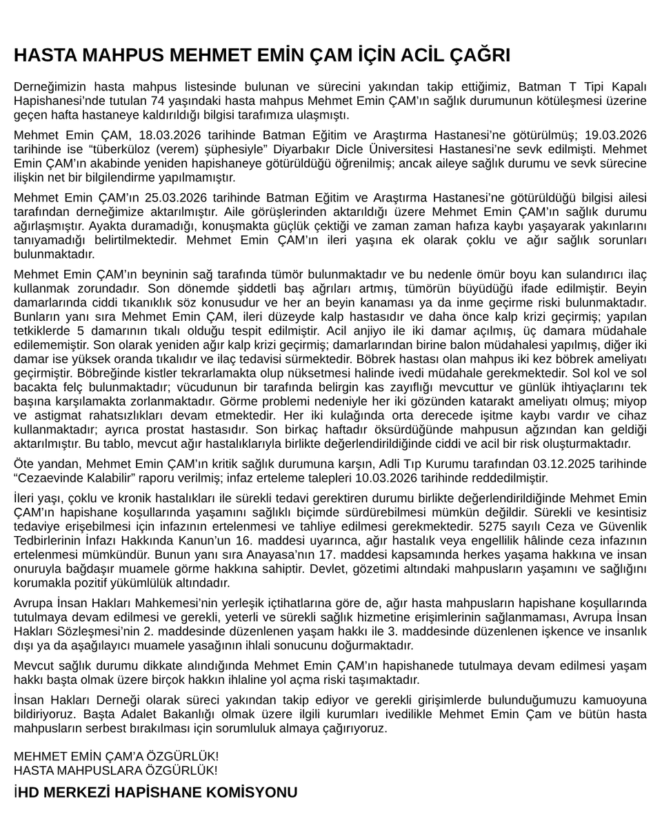 İHD Ankara Şube tweet media