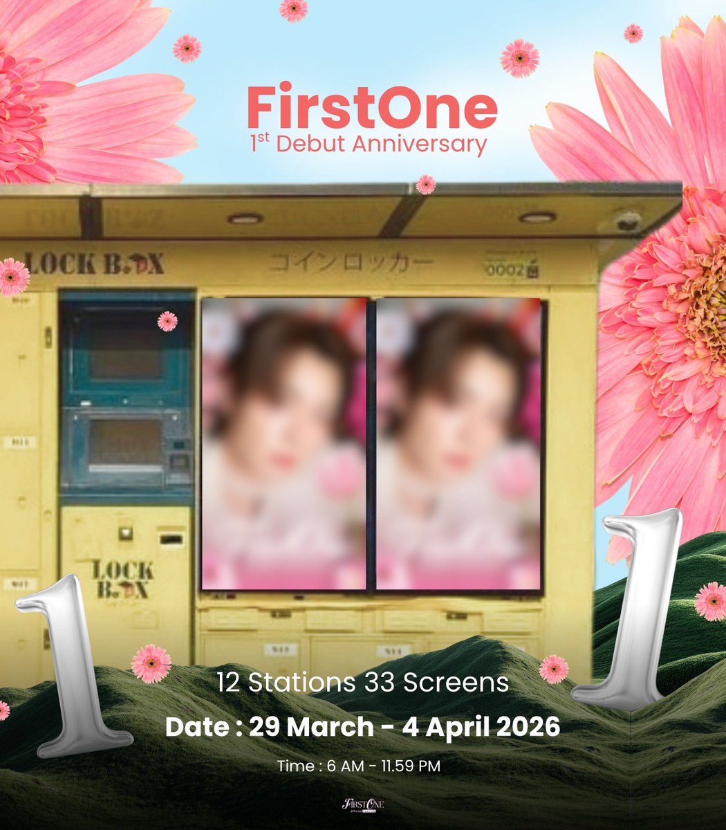 firstonefanclub's tweet photo. Coming 🔜 𝑭𝒊𝒓𝒔𝒕𝑶𝒏𝒆 1𝒔𝒕 𝑫𝒆𝒃𝒖𝒕 𝑨𝒏𝒏𝒊𝒗𝒆𝒓𝒔𝒂𝒓𝒚 🎼🩷🌸 #FirstOneversary
LockBox LED
📍MRT 12 Stations 33 Screens
🗓️ 29 March - 4 April 2026
⏰ 6 AM - 11.59 PM
@firstone_wnk #FirstOne
εїз #เติ้ลเฟิร์สวัน #TleFirstone εїз https://t.co/vEufmW8YWm
