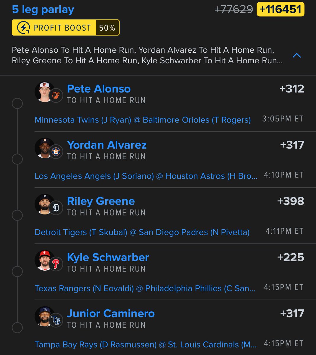 thewiseguyzpod's tweet photo. FIRST LOTTO OF THE SEASON

DINGERS. OPENING DAY. 

LET’S ROCK. https://t.co/ClTE8Ks1zC