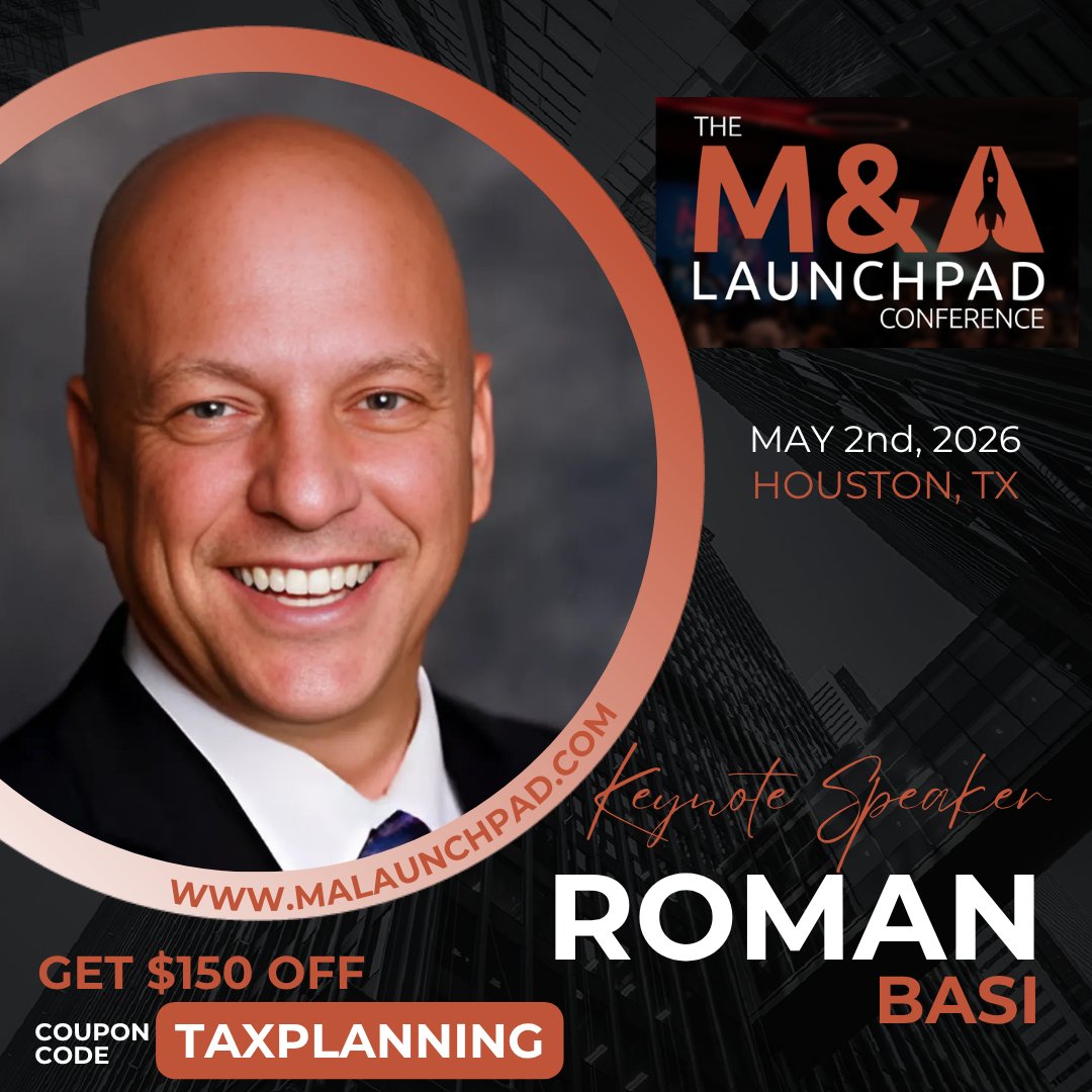 _TaxPlanning's tweet photo. M&amp;A Launchpad 2026 in Houston, TX, on May 2nd! 

More info and tickets: https://t.co/xnhZRnTYeZ
Use code TAXPLANNING for $100+ off
#MALaunchpad #BusinessAcquisition #Entrepreneurship #MergersAndAcquisitions #SmallBusiness #DealFlow #houstonevents #taxplanning https://t.co/hGkVXNnvcX