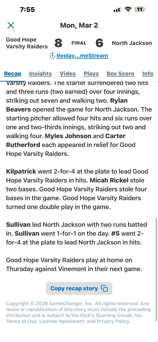 CKKilpatrick2's tweet photo. Proud of my team and pushing myself through challenges for better outcomes. It’s all God’s timing. I love this game and thankful to play everyday.
#colbikilpatrick
#BaseballSeason #senioryear #rhp @BUncommitted @OnDeckTN @Juco_Spotlight @JucoRouteHQ https://t.co/5h2HdlLFwp