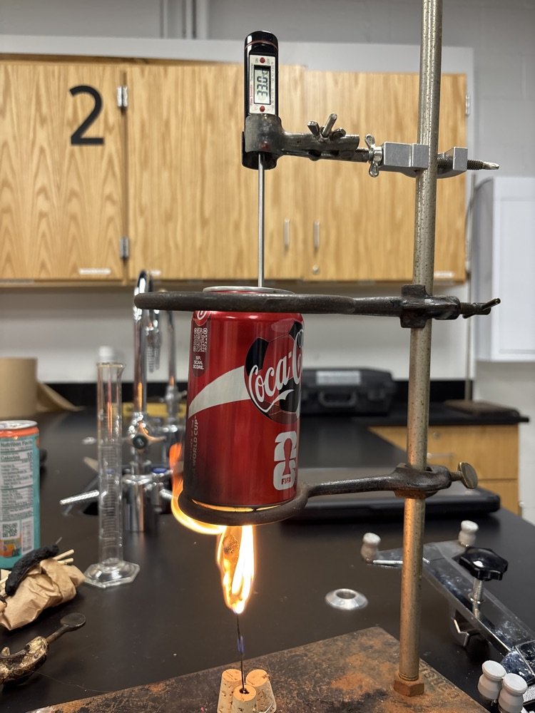 elmwood322's tweet photo. Adv Chem using simple calorimeters to determine the calorie content of various Cheetos. Original, Flaming Hot, Puffs. https://t.co/uqXi8rdifn