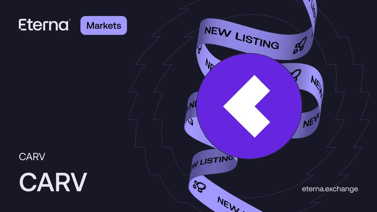 Eterna_Markets's tweet photo. New Listing on Eterna Exchange

@carv_official is now live on @Eterna_Hybrid.

Pair: CARV/USDT
Min/Max Order: 1 / 1,250,000
Min Value: $5
Maximum Leverage: 20x

Trade here: https://t.co/1xX46lbkBW

Eterna - Trust the Signal. https://t.co/glImQF7cCq