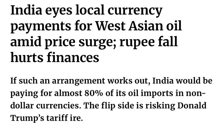 The Rupee at 94

Everyone is watching the Rupee breach 94. Most of the commentary on X seems cluttered with opinions. But:

Oil shocks and currency shocks are not the same thing

When oil prices spike, it is painful. It hits growth and inflation at the same time. But it is a