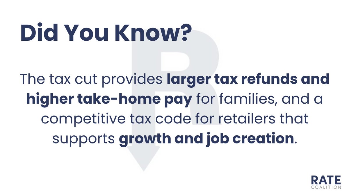 #DidYouKnow The tax cut provides larger tax refunds and higher take-home pay for families, and a competitive tax code for retailers that supports growth and job creation. nrf.com/blog/how-the-w…
