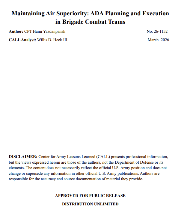 Center for Army Lessons Learned tweet media