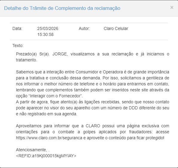 JHJS's tweet photo. @ClaroBrasil Que número e que horas isso ocorreu? Podem provar? https://t.co/QTXYIfeurV