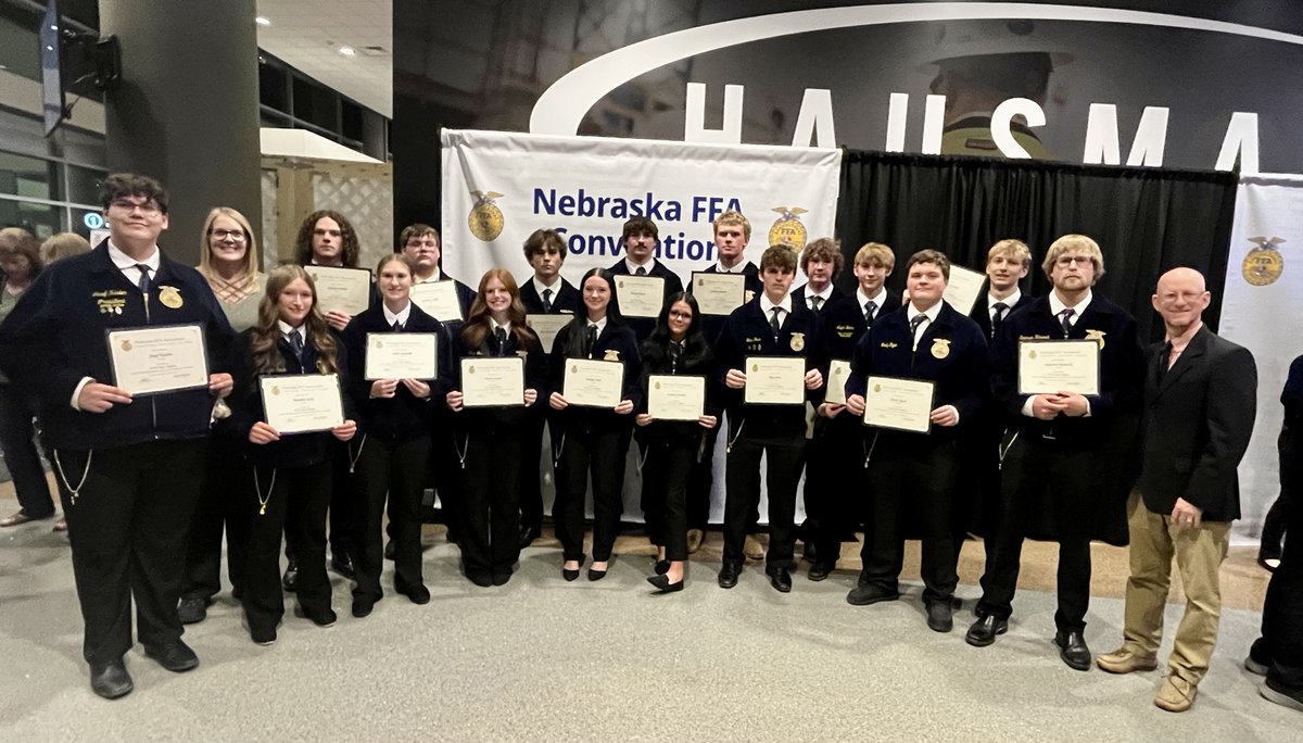 SPwildcatsne's tweet photo. Congratulations👏 to the 17 St. Paul FFA members who earned their state degrees Wednesday at State Convention! https://t.co/H7IInQfMtU