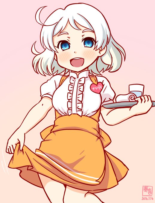 「夏雲、参ります♪
 今日もよろしくお願いいたします。頑張りますね!」

#艦これ版真剣お絵描き60分一本勝負_20260326
#夏雲 