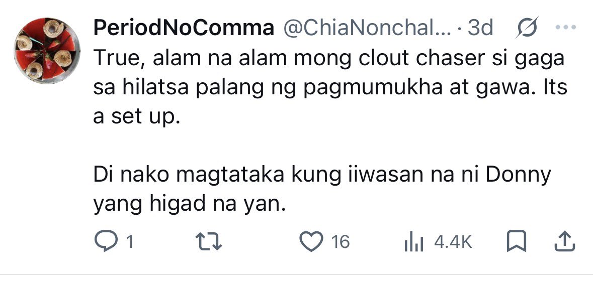 h11mtgoo's tweet photo. Makapag-lapag nga ng SS ng mga hindi small accounts 🥱 Yung isa fanney na Soc Med Manager na maki-ABS na kamukha naman ni Harry Roque
#JustSaying https://t.co/0ZC0OzqNtY