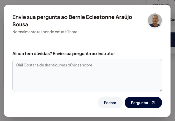 gmendesdev's tweet photo. Agora ficou muito mais fácil tirar dúvidas antes de agendar suas aulas.

Alunos podem enviar perguntas diretamente para instrutores.
O instrutor recebe na hora por e-mail.
E responde rápido pelo portal, na aba Perguntas.

https://t.co/TGUflqBNG9 https://t.co/Yecqy4oXRR