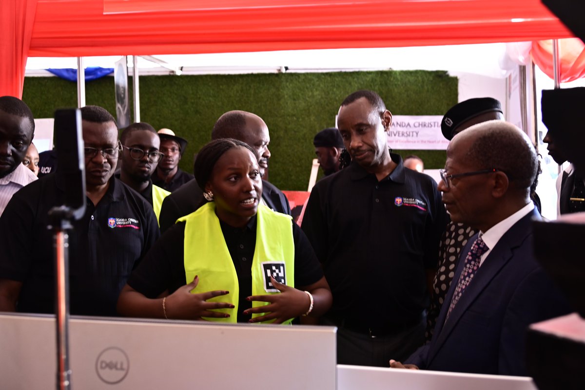 ucu_ComputEng's tweet photo. From the classroom to the national stage!
  
Our students showcased tech solutions to Guest of Honour Hon. John Chrysestom Muyingo and Uganda Christian University VC Assoc. Prof. Aaron Mushengyezi. Demonstrating how innovation in higher education drives economic transformation at the NCHE Exhibition. 

Proud moments for Computing Technology & Engineering!

@UCUniversity @UcuStandard @ucufedt @nche_uganda @Prof_Kitayimbwa 
#NCHE7thHEC2026