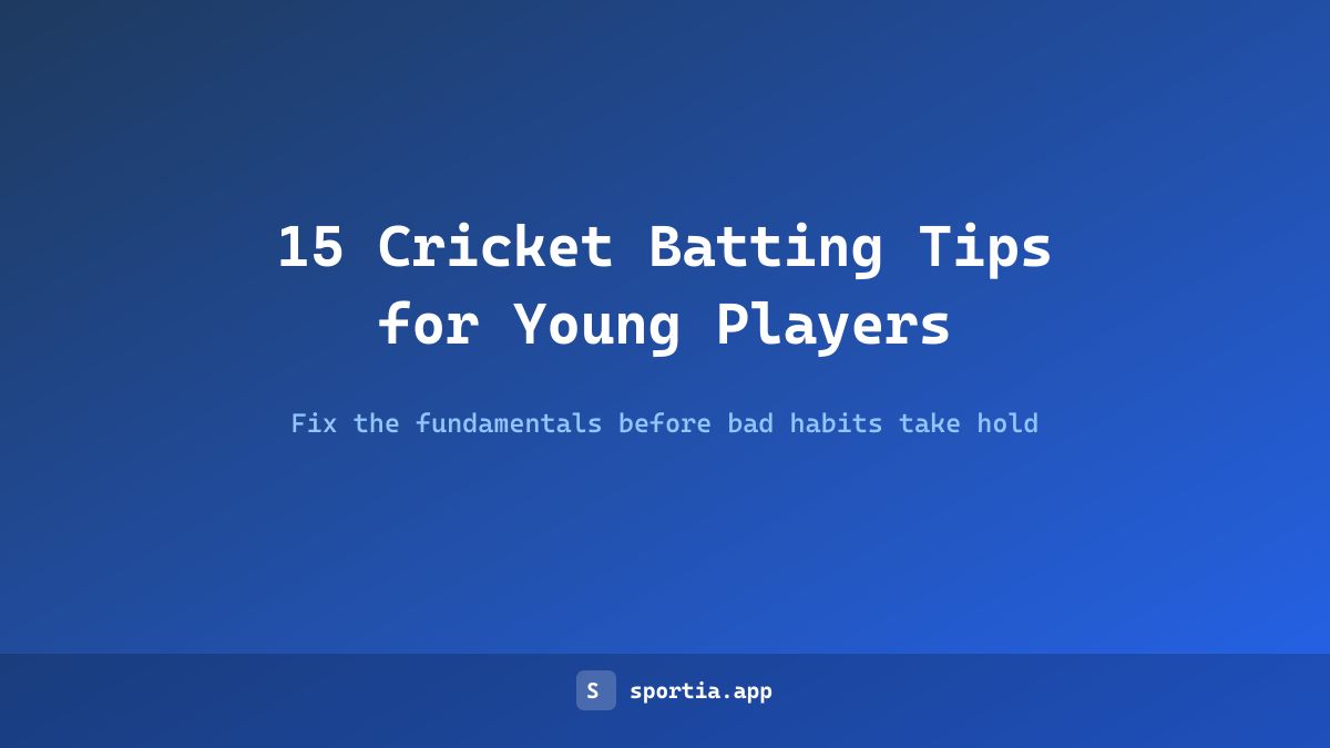 sportiaapp's tweet image. Bad batting habits at 8 are unfixable at 16. Grip, head position, playing late, rotating strike. 15 tips every young cricketer needs to learn early.

sportia.app/blog/cricket-b…

#CricketCoaching #BattingTips