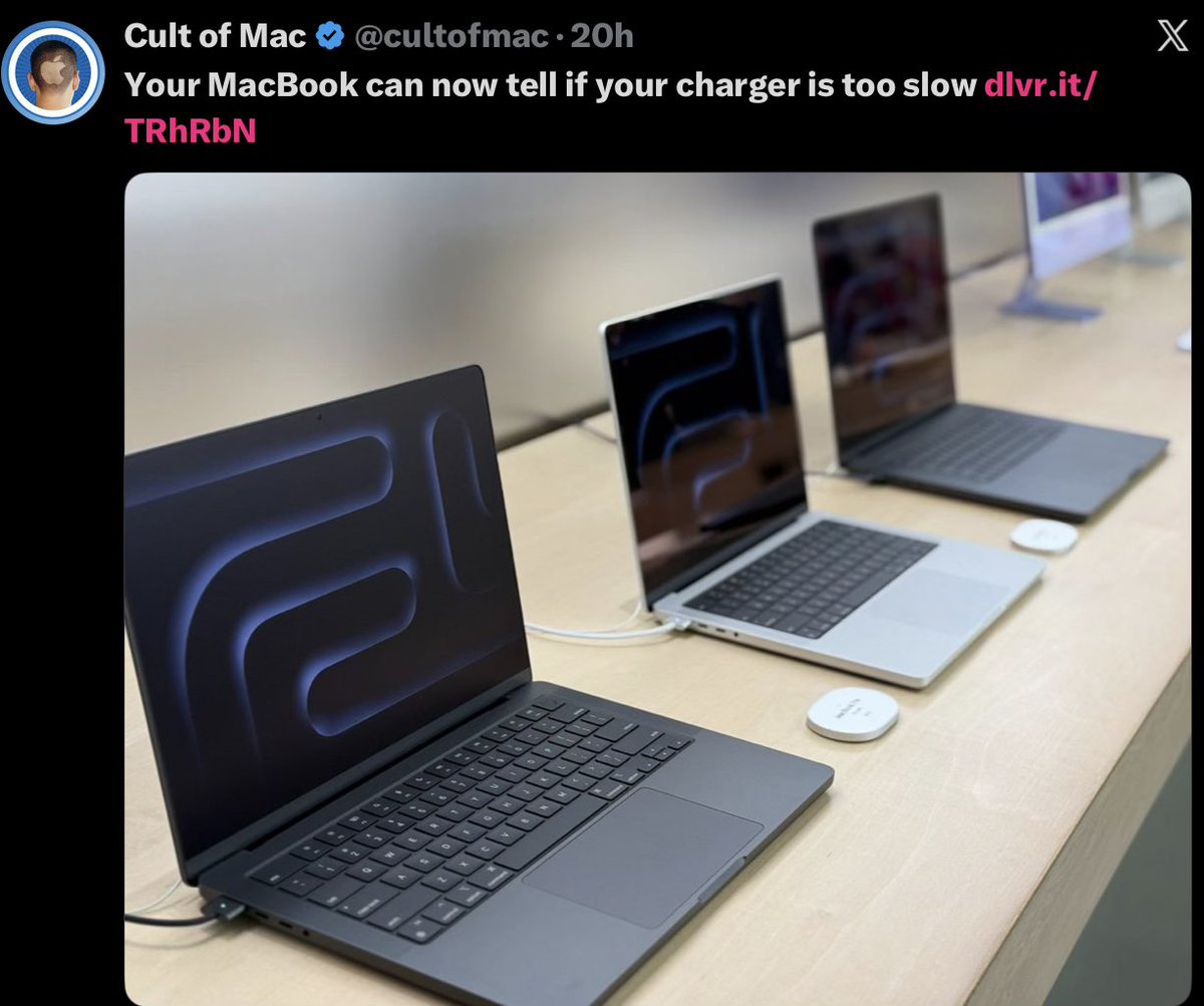 AppleSnob_'s tweet image. Handy little feature in macOS 26.4. 

Slow charger?  Your Mac will now know and inform you. 

#Apple #MacBook #AppleProducts  #AppleLife #Tech #Technology #Gadgets #AppleEcosystem #MacOS #M4MacBookAir #MacBookNeo