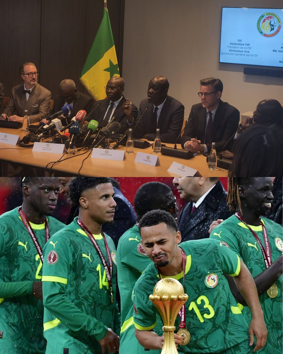 13footballC's tweet photo. Me Seydou Diagne :

« Le Titre du Sénégal 🇸🇳 n'est pas retiré, y a Pas de retrait de Titre dans la Décision du Jury d'appel de la CAF. » https://t.co/IyQEq7P9YB