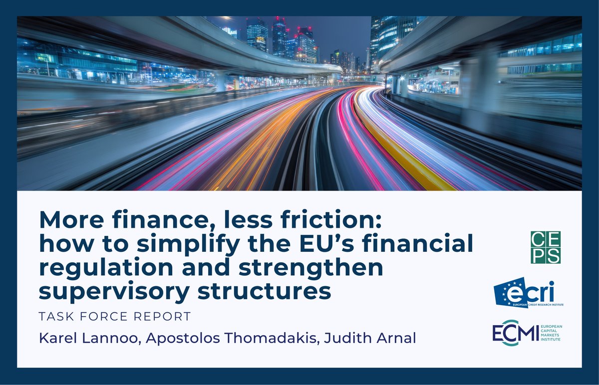 ECMI_CEPS's tweet photo. Our latest report explores how the 🇪🇺's regulatory &amp; supervisory framework affects its financial system's #competitiveness  – &amp; what can be done to improve it:
1️⃣Improving how rules are designed &amp; adopted
2️⃣Enhancing how rules are implemented &amp; enforced

🔗https://t.co/1LkY2dZ1WQ https://t.co/jOoVjJy7iV