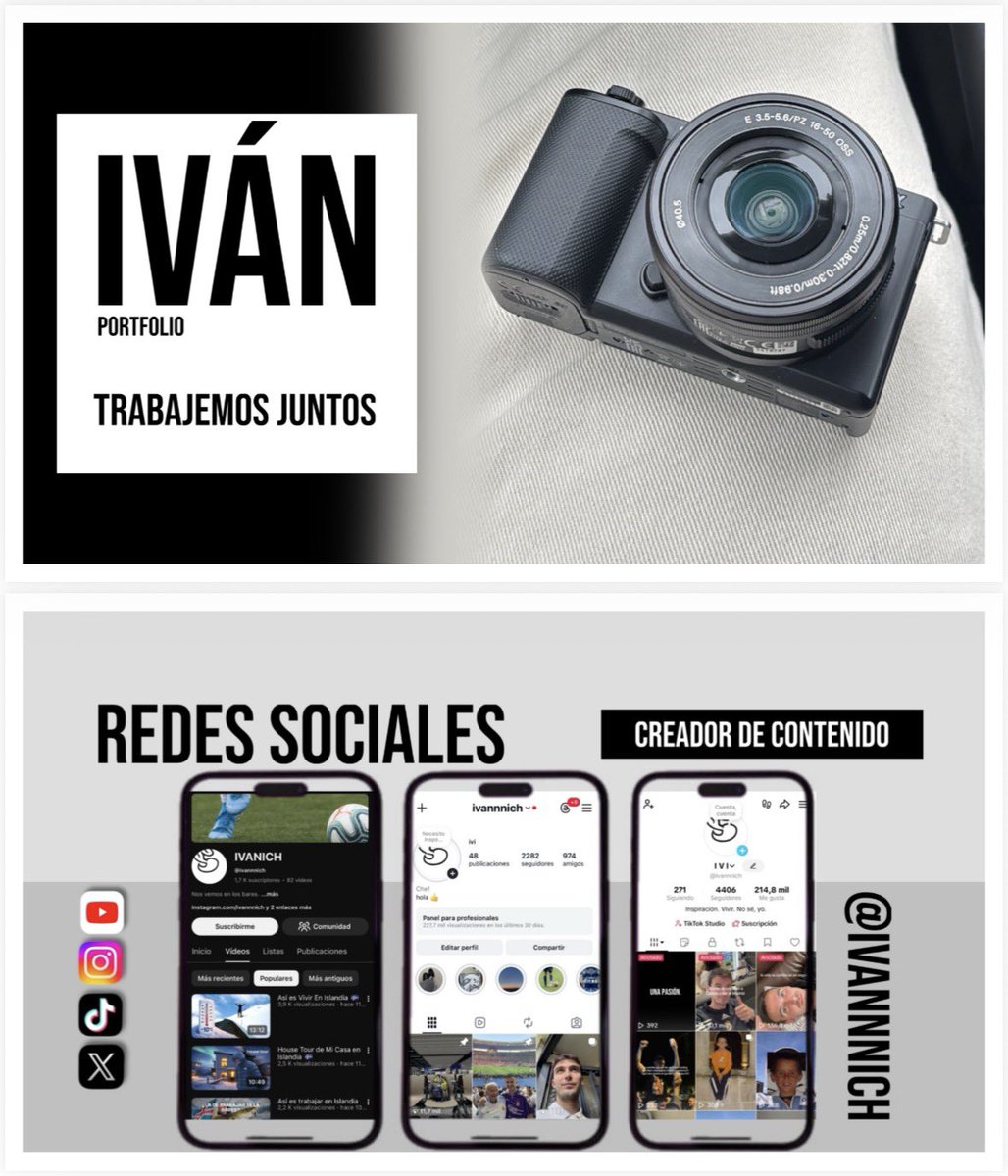ivannnich's tweet photo. Este es mi humilde portfolio. Edición de video, creación de contenido, diseño… Si conoces a alguien que quiera trabajar conmigo ya sabes 🏄🏻‍♂️ https://t.co/yHopANpbZa