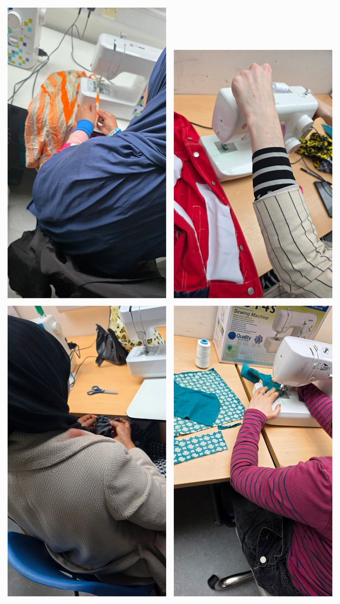 MossSideSSG's tweet photo. Tuesday at MSSSG weekly social sustainable sewing! We had 13 #repaired and #upcycled clothes saved from #landfill.
#sustainablefashion 
#skills #reducetextilewaste #Wellbeing #reuse #community @Uachieve21 @msmpowerhouse @KennyUmeh https://t.co/nrlVV1Dogm