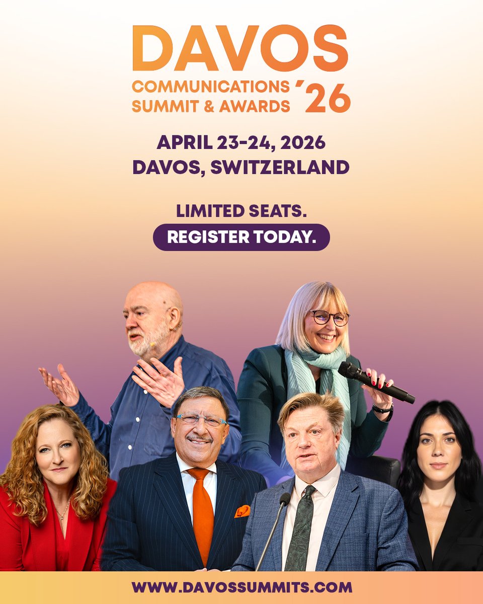 CryptokenMedia's tweet photo. Work in communications? Join us in #Davos.

April 23–24, 2026 | Davos Communications Summit & Awards

Meet global leaders:
Clara Mendez McConnon (ex-Meta EMEA),
Lord Evans (UK House of Lords),
Johna Burke (CEO, AMEC),
Paul Holmes (PRovoke Media).

Limited seats: https://t.co/A3d6B8AsFo