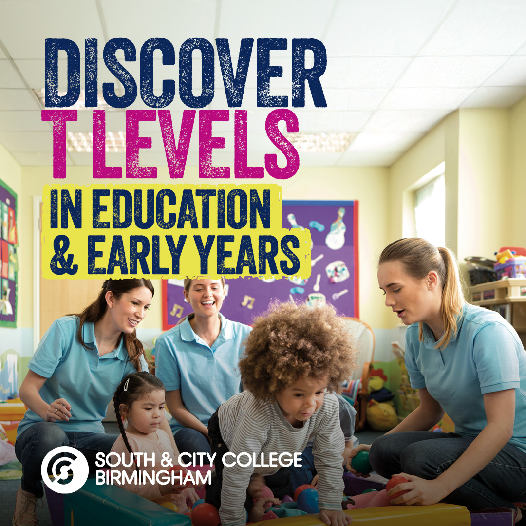 southandcitycol's tweet image. Discover T Levels in Education &amp;amp; Early Years at SCCB 🧒

Learn, explore, and gain real experience in real nurseries

👉 Find out more / Apply via the link below
eu1.hubs.ly/H0rB2MF0  

#Science #TLevels #SCCB