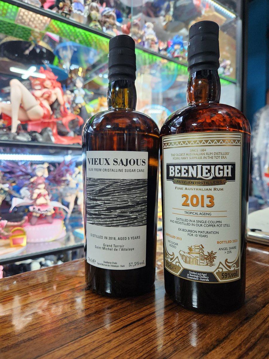Aficion_Bar's tweet photo. [하드리쿼 신규입고]
뷰 사주 클라랭 2018
- 57.5%, 아이티 Chelo 증류소 원액.
- 2018년 증류 후 아이티 현지에서 5년 숙성한 캐스크 18개를 블렌딩.

빈리 2013
- 호주 빈리 증류소 2013년 증류 원액.
- 버번 배럴에 담아 호주 현지에서 10년간 숙성 후 2023년 59%로 병입.

럼 계열 신규입고입니다. https://t.co/FOkfj6IEIZ