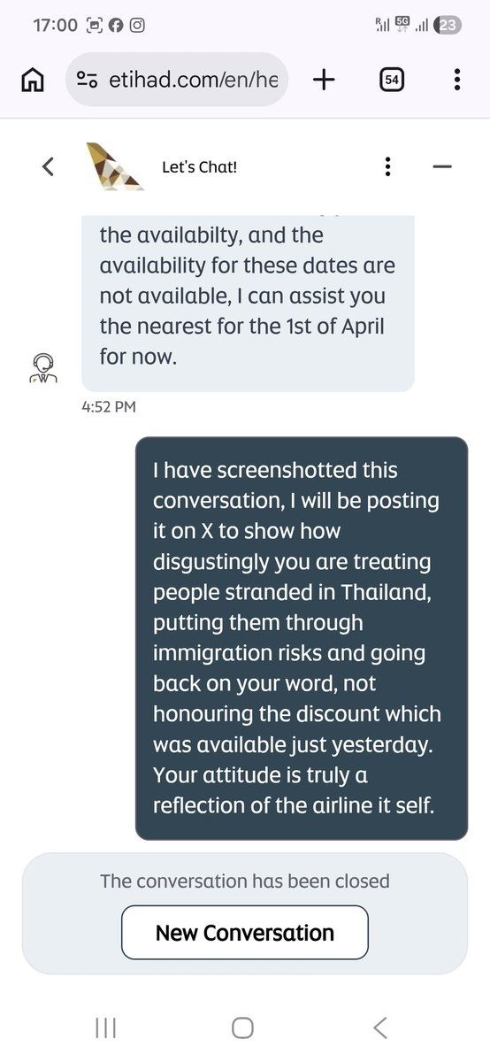 onlytheakhs's tweet photo. @etihad refused to reinstate my ticket after major disruptions at Phuket International Airport yesterday.

A supervisor offered a discount, today it was withdrawn.
I’m being forced to pay full fees and rebook for next week, risking visa overstay in Thailand, despite availability. https://t.co/O6gKsfhzyv
