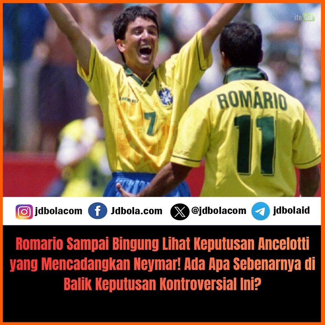 jdbolacom's tweet image. Romario Heran Dengan Ancelotti menjadi sorotan publik sepak bola setelah legenda Brasil itu menyoroti keputusan Carlo Ancelotti yang terus mencadangkan Neymar.

Baca Selengkapnya : jd-bola.com/romario-heran-…

#ancelotti #newmar #timnasbrasil #beritabola
