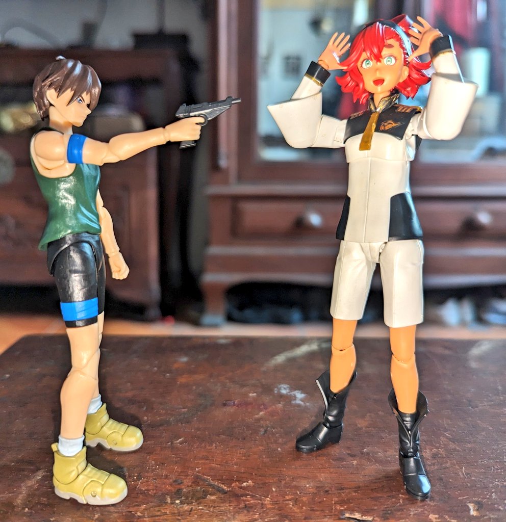 heero_yuy2's tweet image. 驚いたのは、FIGURE-RISEのスレッタちゃんがフィギュアーツヒイロよりも背が高いことですよ！でも、この身長比較は正しいのかもしれません。
#HeeroYuy
#SulettaMercury
#水星の魔女
#ガンダムW
#SHFiguarts
#FigureRiseStandard
#BandaiNamco
#BandaiSpirits
#魂ネイションズ