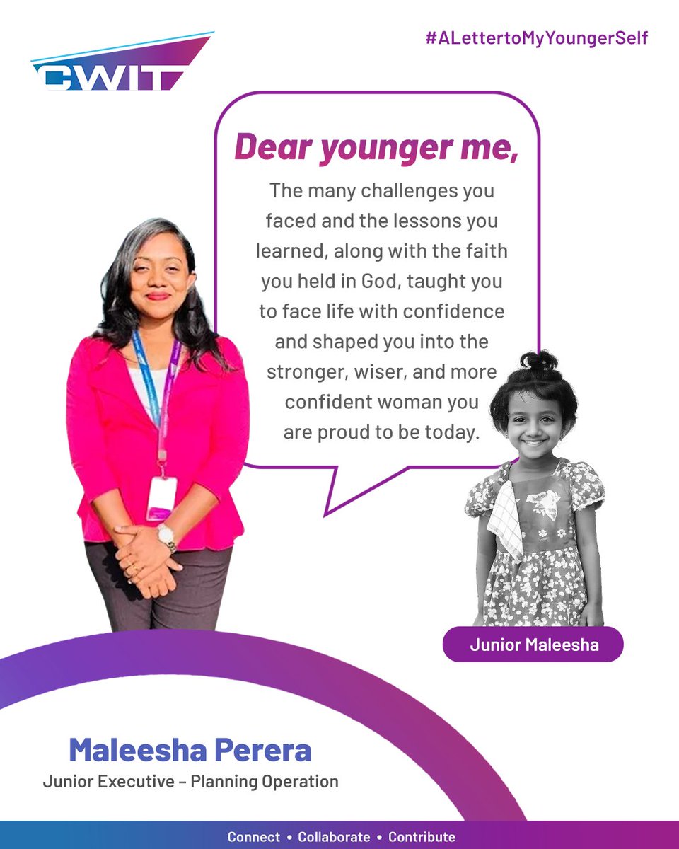 What would you tell your younger self if you had the chance?

The women of CWIT share heartfelt messages to their younger selves, reflecting on lessons and encouragement they wish they had heard along the way.

Hear what Maleesha Perera has to say to her younger self.