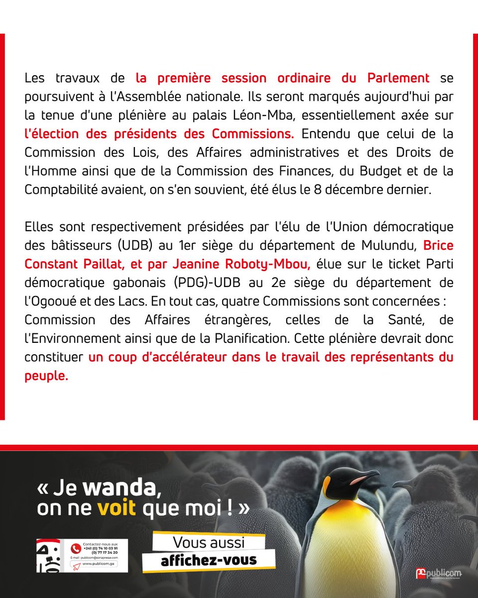 lunionga's tweet image. #Express - ASSEMBLÉE NATIONALE : JOUR DE PLÉNIÈRE 
--
🔗 𝗦𝗶𝘁𝗲 → lunion.ga
📞 𝗔𝗻𝗻𝗼𝗻𝗰𝗲𝘀 → 077 91 87 07 (WhatsApp)
🔗 𝗣𝘂𝗯𝗹𝗶𝗰𝗶𝘁𝗲́ → publicom.ga

WhatsApp → zurl.co/2rkJ

#LunionGA #Gabon #Politique