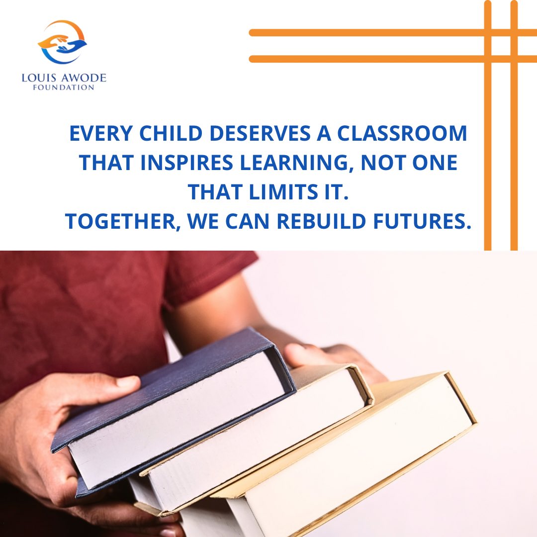 LouisAwodeNGO's tweet photo. Imagine starting your day worried about whether you’ll have the tools to learn.
Many children face this reality every day, but together, we can change it.
Let’s give these children the opportunity to dream, learn, and grow.
#louisawodefoundation #everychildmatters #ngo https://t.co/jfGGmJSH8v