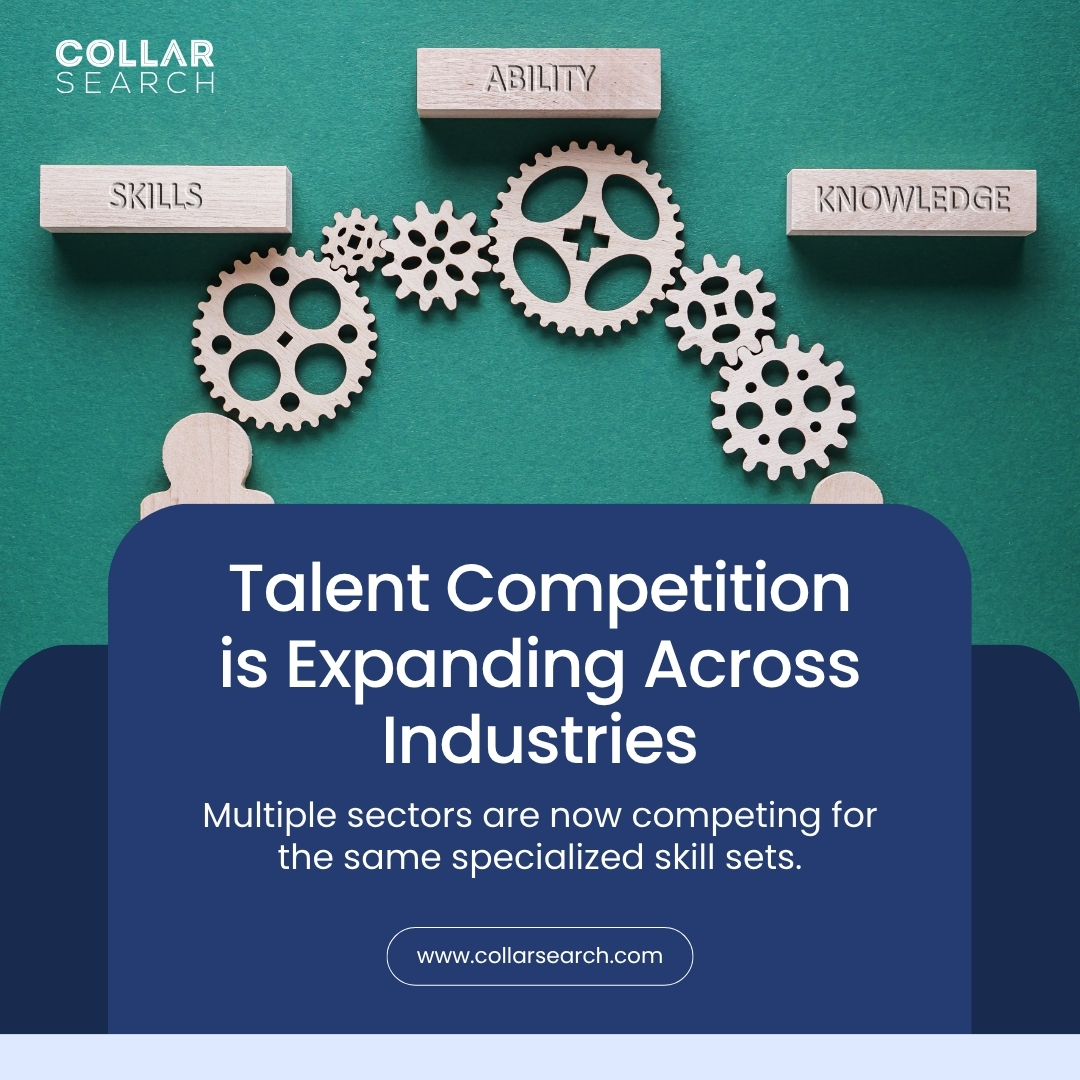 CollarSearch's tweet image. Technology adoption is reshaping everything:

• Healthcare hiring data analysts
• Manufacturers needing software engineers
• Finance competing for cybersecurity talent

#TalentCompetition #WorkforceTrends #HiringStrategy #TalentStrategy #CollarSearch