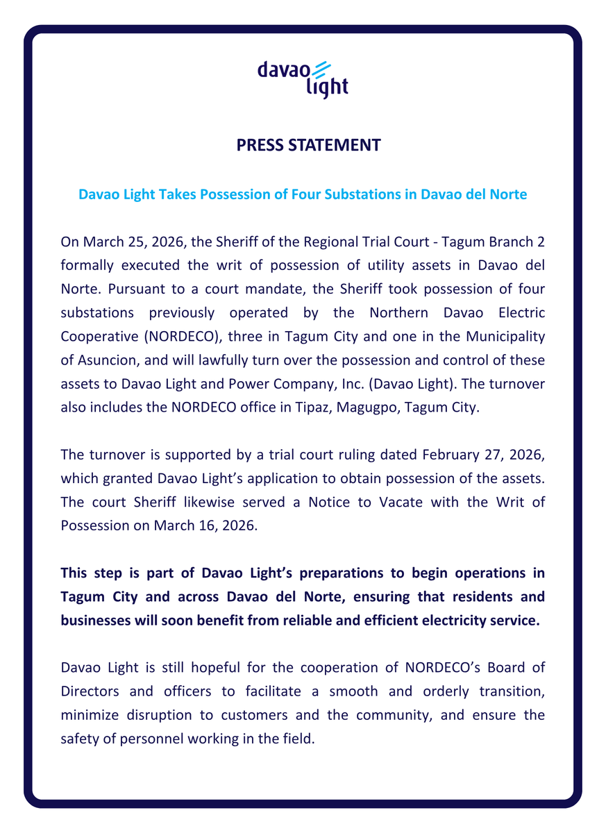 Davao Light tweet media