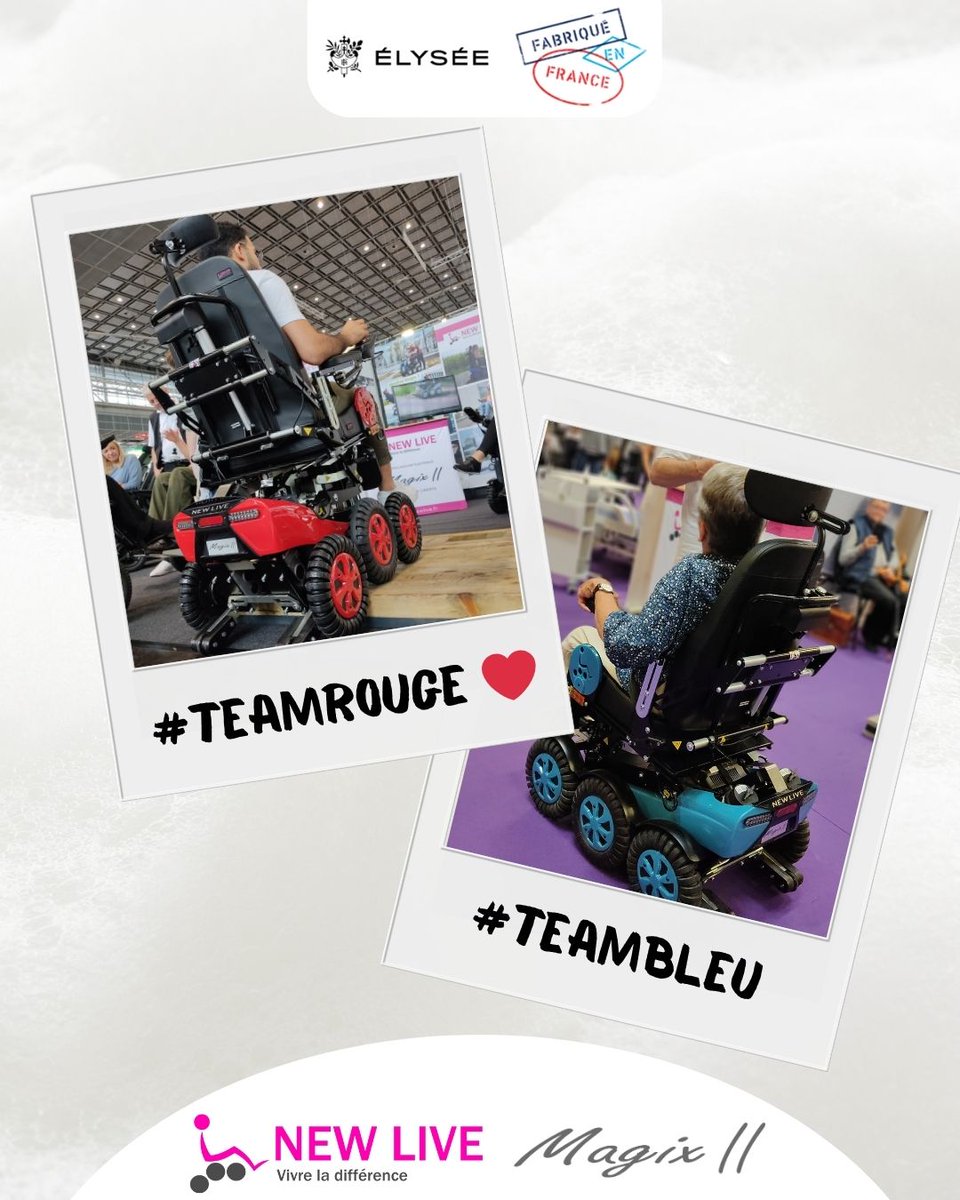 NewLiveMagix's tweet photo. ร vous de jouer : #TEAMROUGE โค๏ธ ou #TEAMBLEU ๐ ?
Le Magix II se dรฉcline en deux couleurs pour sโadapter ร votre style et ร vos envies : quelle รฉquipe rejoignez-vous ?
๐ Likez et commentez avec votre favori !
#handicap #fauteuilroulant #libertรฉ #fabriquรฉenfrance https://t.co/w8T5rSKMLy