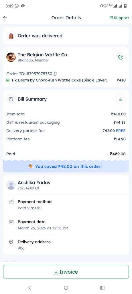 CAPriyanka1's tweet photo. @zomatocare https://t.co/pWs9U6bvdT