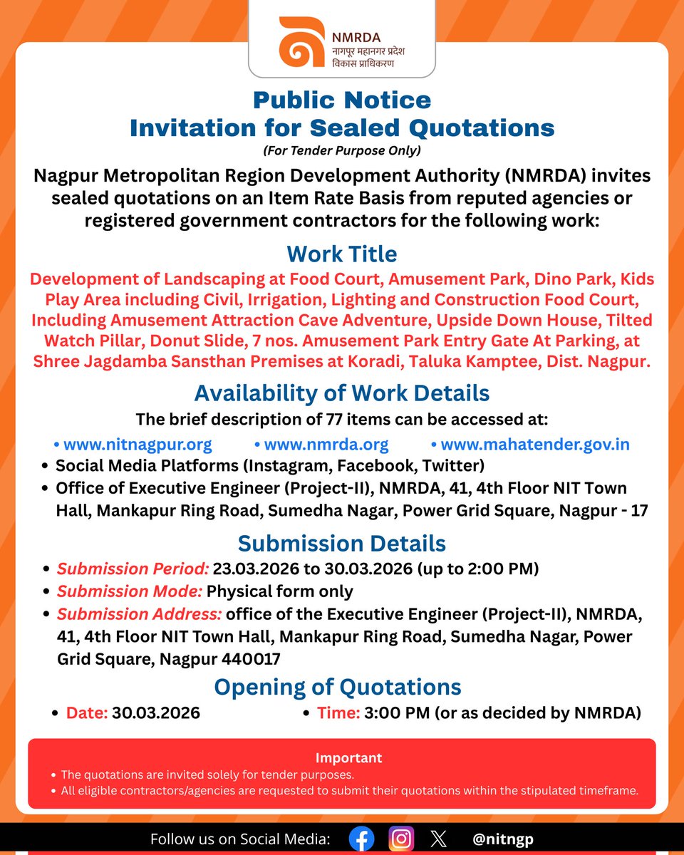 Nagpur Improvement Trust / NMRDA tweet media
