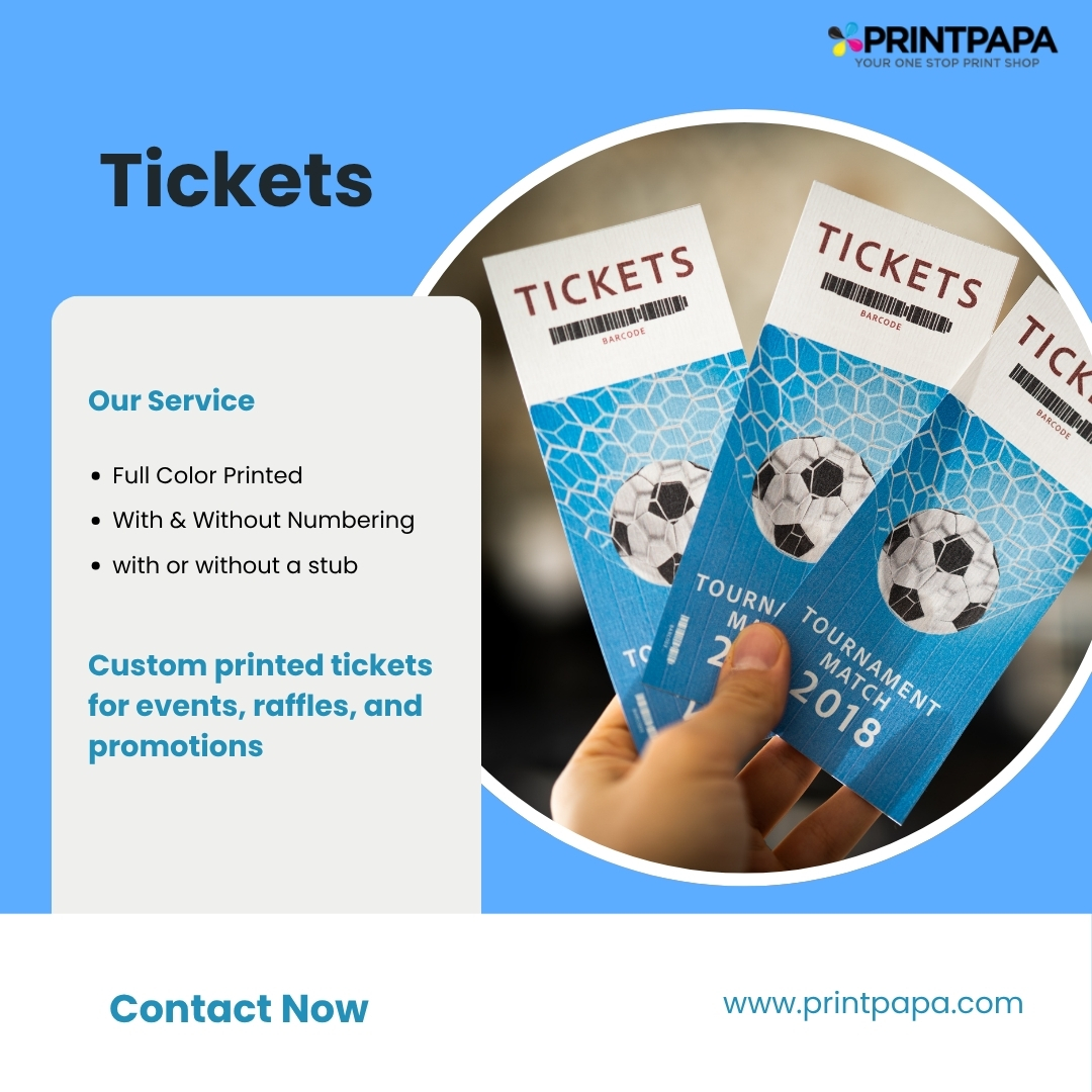 printpapa's tweet image. Make every event unforgettable with custom printed tickets! Perfect for raffles, promotions, and entry passes with numbering options. Print smart with PrintPapa today. printpapa.com/eshop/pc/Ticke…

#CustomTickets #EventPrinting #PrintPapa