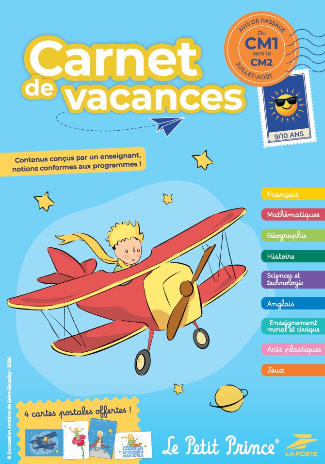 toutsurletimbre's tweet photo. 🆕Le 28 avril 2026, La Poste propose 2 nouvelles éditions dans la collection « Carnet de vacances », couvrant ainsi désormais tous les passages de niveaux en #ecoleprimaire.
#education #cahierdevacances #ecriture #timbre
@Morin0Frederic https://t.co/xzvAZHQ9cE