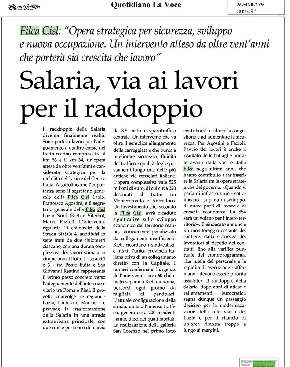 Filca Cisl Lazio tweet media