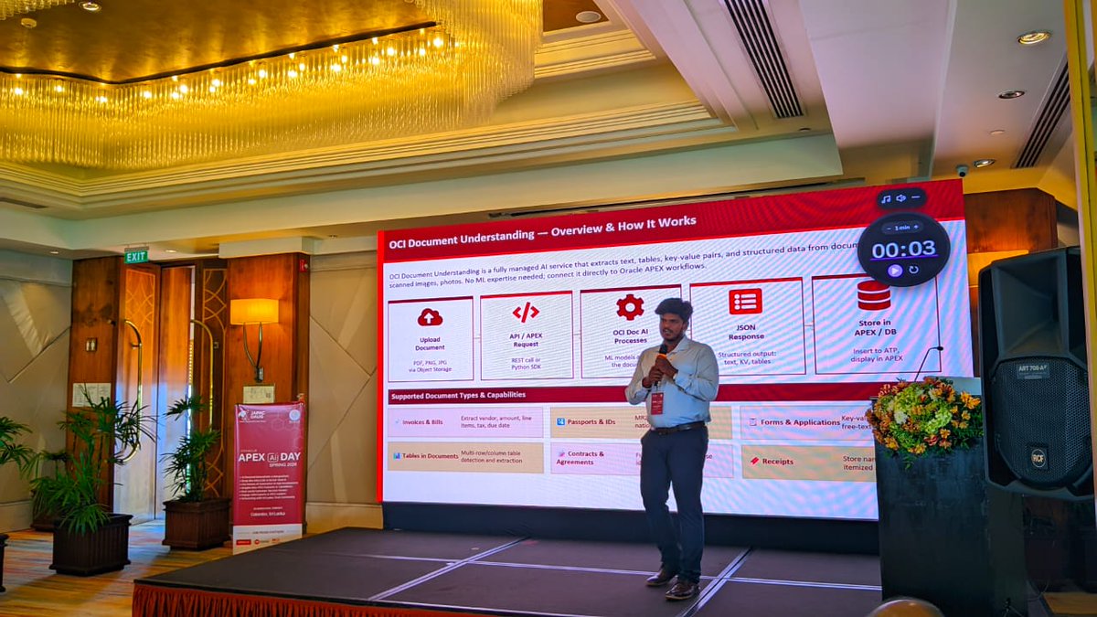 JAPAC_OAUG's tweet photo. “OCI - The robust infra for APEX &amp; AI” by Vidhyadharan T ☁️🚀

Powering APEX and AI with robust cloud infrastructure.
#Oracle #OrclAPEX #OracleACE #OracleCloud #OracleDatabase #JAPACOAUG #SLOUG #INOAUG #OCI #Colombo #Srilanka #LowCode #GenAI #AI #DeveloperCommunity https://t.co/CWbkC4gQiC