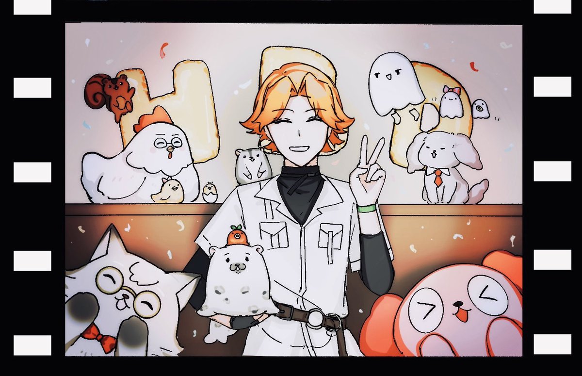 祝萬主播生日快樂！🥳從初配信到現在朋友們越來越多，畫面也一格一格被填滿🥰🎊粉肝村真的是好歡樂的地方

想呈現的是那種復古膠片的感覺，不知道有沒有成功，之後想印出來💪
長圖放留言！

 #萬用生日卡2026 #阿萬人迷