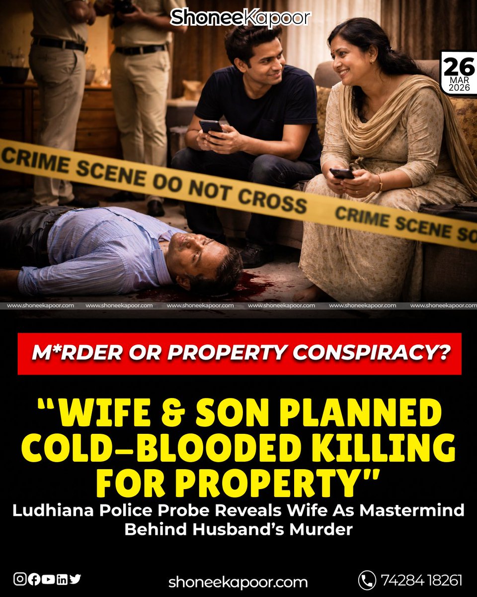 Another “family dispute” — but look closely at the pattern.

A 55-year-old man, Harjinder Singh, was br*tally m*rdered in his own home while asleep.
Not by outsiders. Not by criminals.
By his own wife and son.
Police investigation in Ludhiana reveals that the wife, Taranjit Kaur,