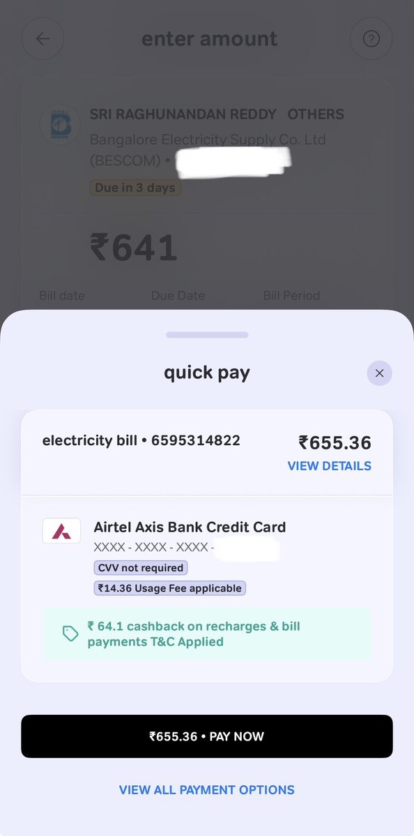 taditdash's tweet image. One last time… 😢

Electricity bill: ₹641
Cashback: ₹64.1

Airtel Axis Bank Credit Card you beauty… will miss you 💔

#ccgeeks #ccgeek