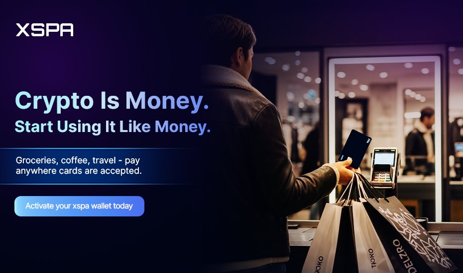 XSPA_ai's tweet photo. Real adoption happens when crypto becomes usable.
Thatโs exactly what XSPA delivers.
๐ณ Everyday payments
๐ Global usage
โก Seamless experience
๐ Stop waiting for the future, use it now.
๐ Activate your wallet today.
#CryptoRealtime #cryptoarmy https://t.co/Chq6NVGIjv