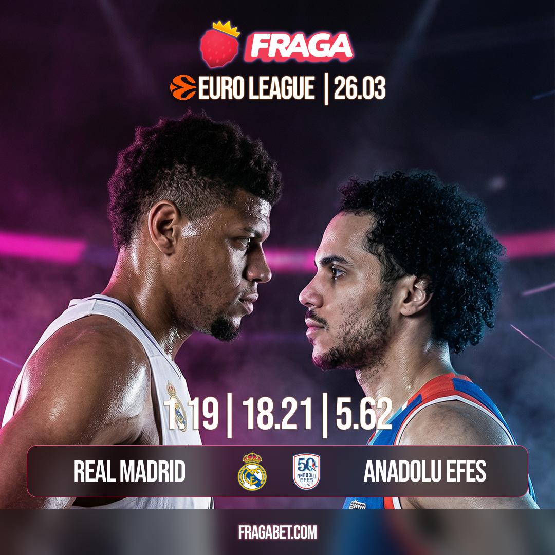 fraga_tr's tweet photo. ⚡️ Bugün maç: Real Madrid — Anadolu Efes

🏀 İspanyol devi evinde oynuyor ve favori olarak görülüyor
📈 Efes güçlü hücumu ile tehlikeli bir rakip

🔥 Gollü ve keyifli bir basketbol maçı bekliyoruz https://t.co/rUSUMV3zEx