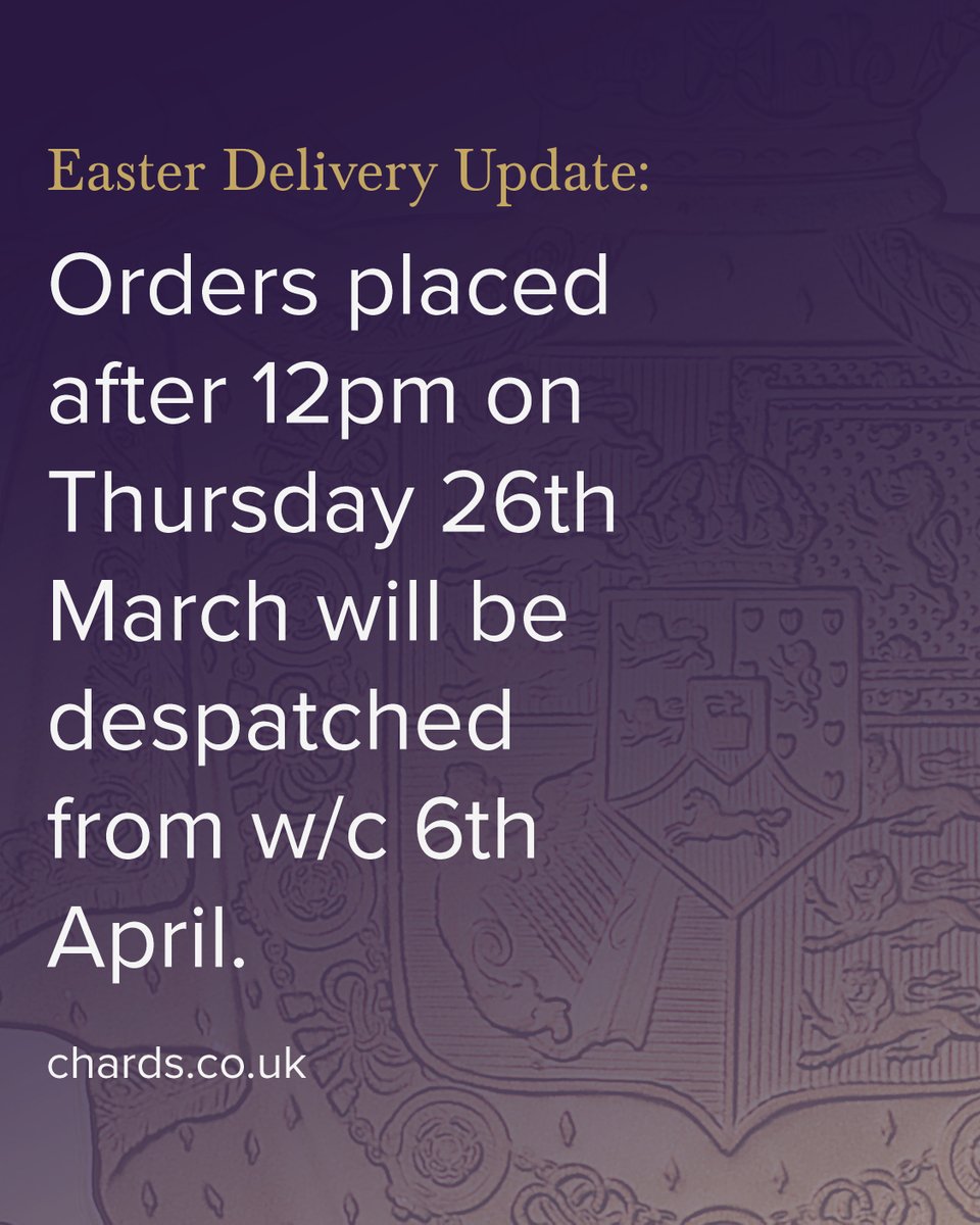 Chard1964Ltd's tweet photo. Just a quick update 👋
Orders placed after 12pm on Thursday 26th March will be despatched from w/c 6th April. You can check your despatch date in your account area.
#Chards #Despatch #Preciousmetals #Gold #Silver #Chardsbullion https://t.co/4HpS9aRKX2